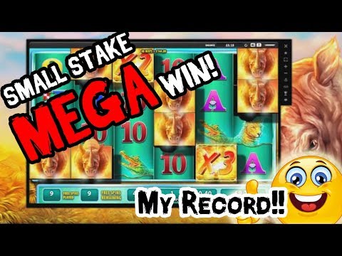 Raging Rhino Online Slot – Super Mega Big Win – My Low Stakes RECORD!