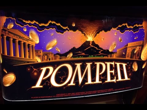 Pompeii Slot Machine Two Bonuses – 5 Symbol Trigger – Big Win – TBT