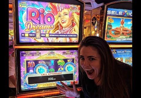 MASSIVE $18,000 HAND PAY JACKPOT | BIGGEST PAYOUT | HIGH LIMIT SLOTS | RIO DREAMS KONAMI