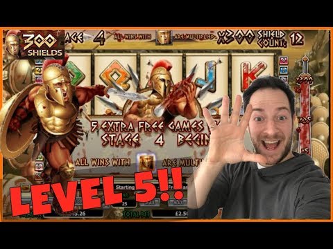 300 SHIELDS LEVEL 5 MEGA BIG WIN!! ( Online Slots & Casino )