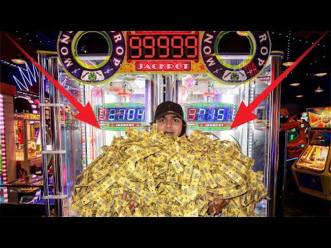 I WON THE BIGGEST MONSTER JACKPOT AT THE ARCADE! (100% JACKPOT WIN RATE)