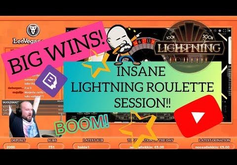 BIG WINS!! INSANE LIGHTNING ROULETTE SESSION!!