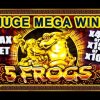 *HUGE MEGA WIN* – FIVE FROGS SLOT – MAX BET BONUS +SUPER GAMES|RETRIGGER! – Slot Machine Bonus