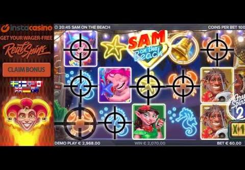 InstaCasino – Elk Studios Sam on the Beach slot – Big/Mega win in freespins