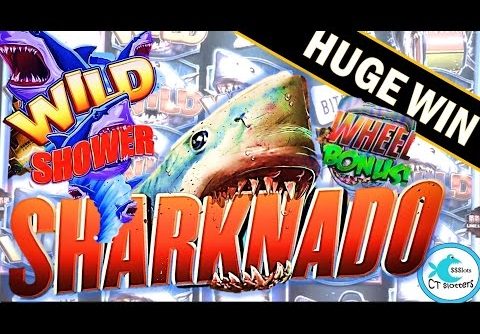 HUGE WIN *NEW SLOT* SHARKNADO Slot Machine Amazing Bonus w/Retriggers!