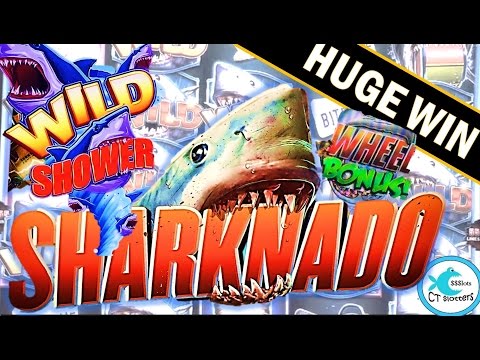 HUGE WIN *NEW SLOT* SHARKNADO Slot Machine Amazing Bonus w/Retriggers!