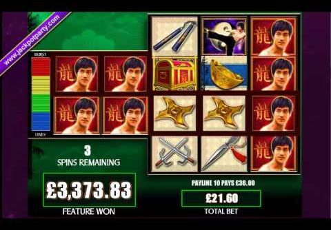 £7727 MEGA BIG WIN (357 X STAKE) BRUCE LEE™ BIG WIN SLOTS AT JACKPOT PARTY