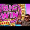 SUPER BIG WIN Bonus on Donuts Slot!