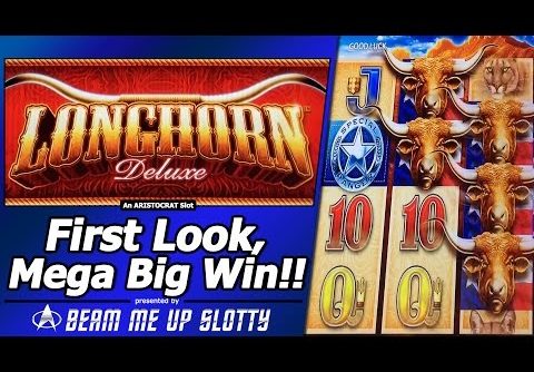 Longhorn Deluxe Slot – First Look, Mega Big Win in Free Games Bonus of New Aristocrat game