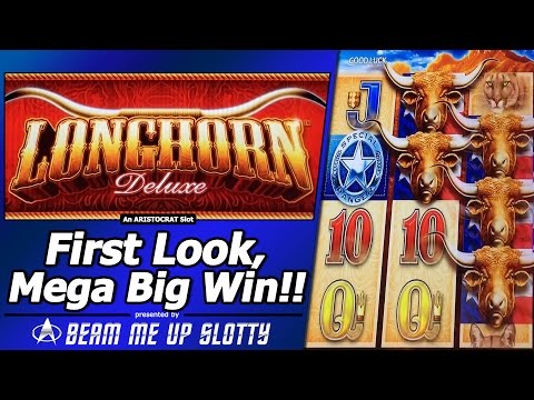 Longhorn Deluxe Slot – First Look, Mega Big Win in Free Games Bonus of New Aristocrat game