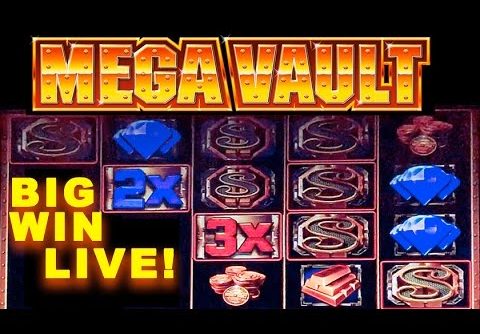 LIVE! – MEGA VAULT SLOT MACHINE – **BIG WIN** – Slot Machine Bonus (Casinomannj)