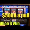 $5000 a pull High limit slot machine Aria Las vegas Mega win 1.75 Million