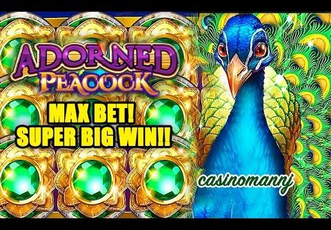 Adorned Peacock Slot – MAX BET! – SUPER BIG WIN!! – Slot Machine Bonus