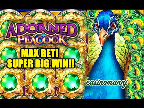 Adorned Peacock Slot – MAX BET! – SUPER BIG WIN!! – Slot Machine Bonus