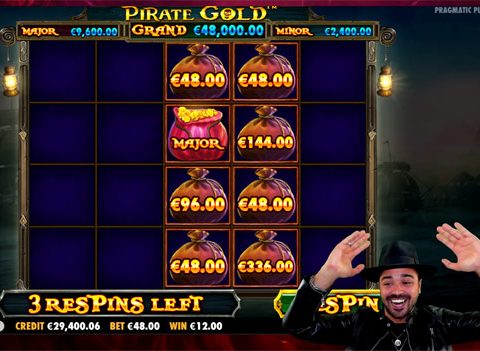 Pirate Gold Slot Mega Win Major Lucky Treasure Bag