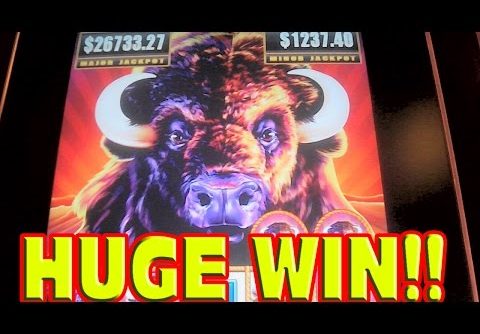 Buffalo Stampede * HUGE WIN * Las Vegas Slot Machine MEGA BIG WIN