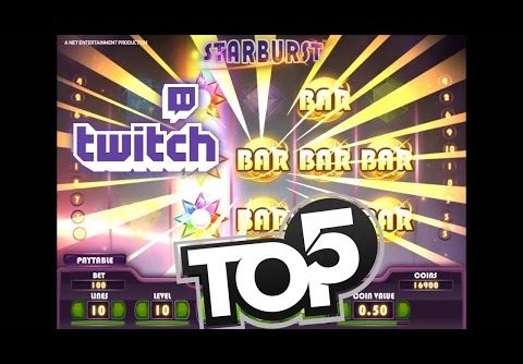 Top 5 BIGGEST WINS ON STARBURST SLOT w/reactions! [TWITCH]