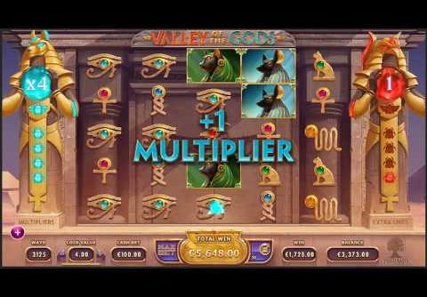 EPIC MEGA WIN On Valley of the Gods Slot Machine From Yggdrasil Gaming
