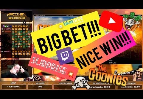 Big Bet!! Goonies Slot Surprises With Nice Win!!