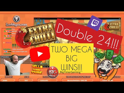 Double 24!! Two Mega Big Wins From Extra Chilli Slot!!