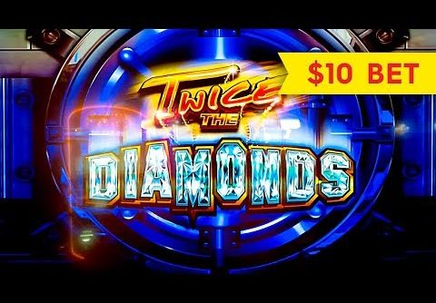 Twice The Diamonds Slot – BIG WIN BONUS – $10 Bet!