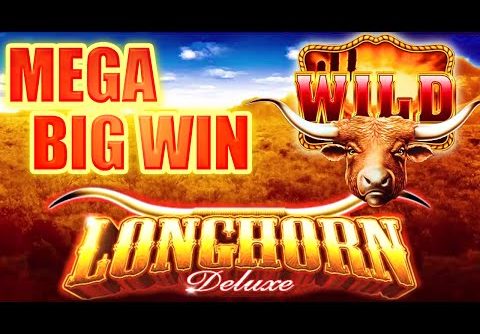 MEGA BIG WIN ~ LONGHORN DELUXE SLOT MACHINE BONUS HIGHEST VOLATILITY x2x5 Aristocrat Slots