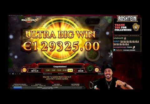 [129k] New record by Roshtein casino win slot Mahjong