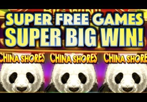 SUPER BIG WIN!! GREEN SUPER FREE GAMES ON CHINA SHORES GREAT STACKS Slot Machine Bonus (KONAMI)