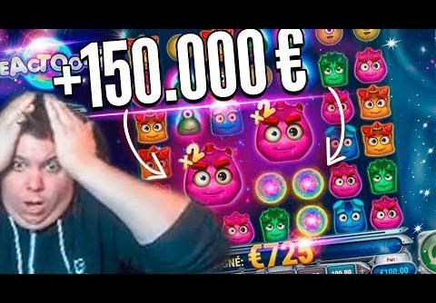 New World Record Win 150.000€  on Reactoonz Slot – Top 5 Biggest Wins of week