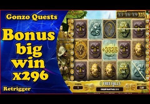 Gonzo big win bonus x296. Netent slot