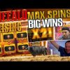 MUST SEE!!! NEW BUFFALO RISING SLOT HUGE WINS COMPILATION – REINDEEERRR!!!