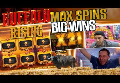 MUST SEE!!! NEW BUFFALO RISING SLOT HUGE WINS COMPILATION – REINDEEERRR!!!