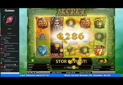 Casino bonus big win slot from Netent Book Secret Of The Stones