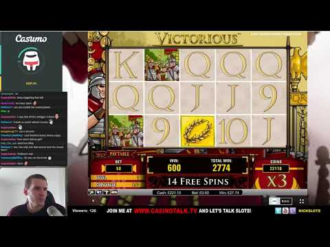 SUPER MEGA WIN On Victorious Slot   0 50 Bet