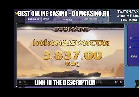€3,837.00 Mega Big Win From Conan Slot!!! Online Casino