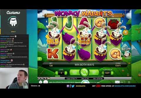 SUPER MEGA WIN on Wonky Wabbits Slot   1 20 Bet
