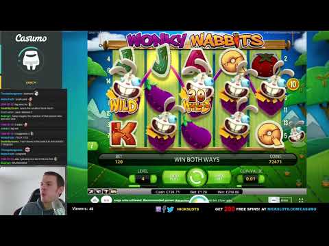 SUPER MEGA WIN on Wonky Wabbits Slot   1 20 Bet