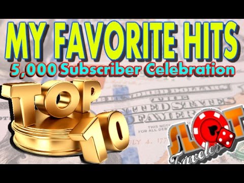 ** SUPER BIG WINS ** TOP 10 LINE HITS OVER $5,000 IN WINS | 5K SUBS CELEBRATION | SlotTraveler