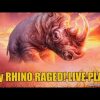 BIG WIN! RAGING RHINO SLOT MACHINE BONUS-LIVE PLAY