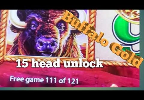 Slot machine-buffalo gold ,15 head unlock , big win , how sweet.