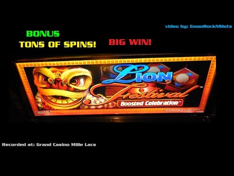 Lion Festival Slot Machine LOTS OF SPINS BONUS BIG WIN!