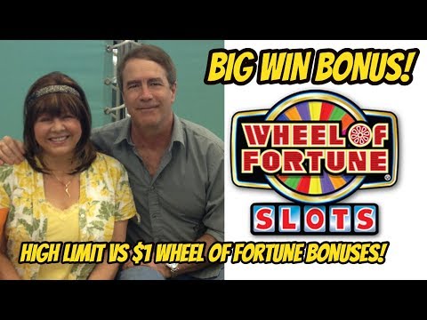 BIG WIN! WHEEL OF FORTUNE SLOT MACHINE $1 Vs $5 dollar denomination