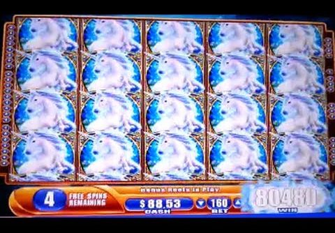 Mystical Unicorn HUGE MEGA BIG WIN Bonus Hit WMS Slot Machine