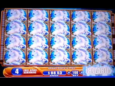 Mystical Unicorn HUGE MEGA BIG WIN Bonus Hit WMS Slot Machine