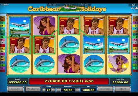 Crazy Millionaire Plays On A Slot Machine Carribbean Holiday – Mega Win 1000000