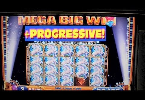 Mystical Unicorn Slot Machine MASSIVE BIG HUGE WIN WITH PROGRESSIVE JACKPOT