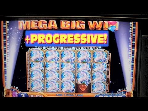 Mystical Unicorn Slot Machine MASSIVE BIG HUGE WIN WITH PROGRESSIVE JACKPOT