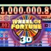 $1 WHEEL OF FORTUNE 3D SLOT “LIVE PLAY” – Big Win! – Slot Machine Bonus