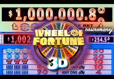 $1 WHEEL OF FORTUNE 3D SLOT “LIVE PLAY” – Big Win! – Slot Machine Bonus