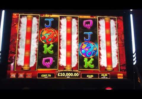 £10,000.00 JACKPOT on dragons temple slot machine £5 max bet bonus, biggest UK win on YouTube